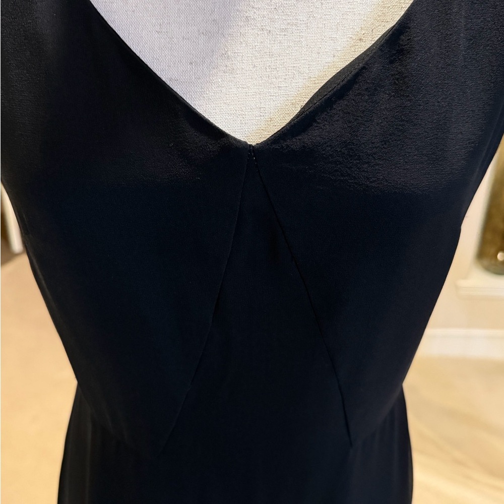 Albert Nipon Black Silk sleeveless Evening Dress Asym Hem Sz 4 - Picture 9 of 12